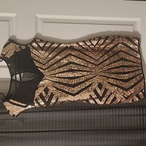 Rose gold and black dress